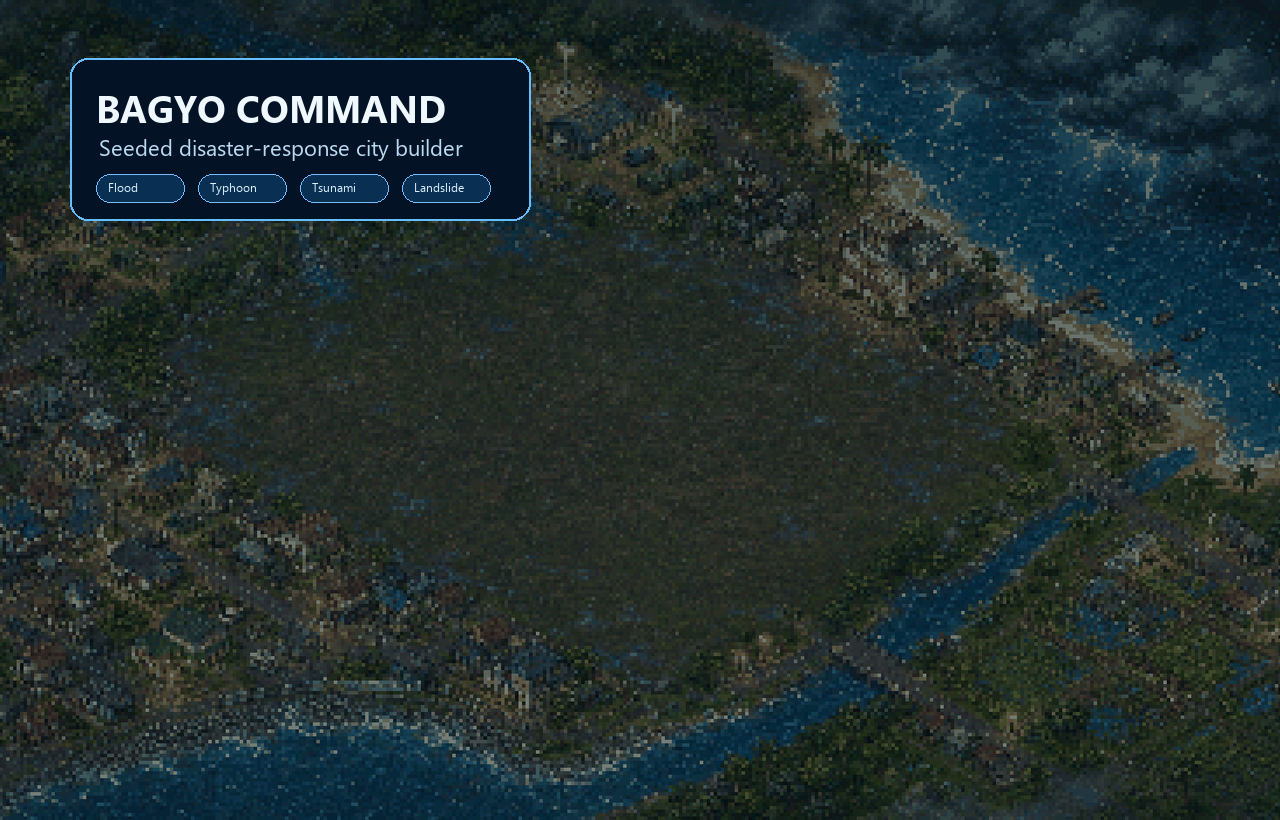 Bagyo Command disaster-response city-builder preview