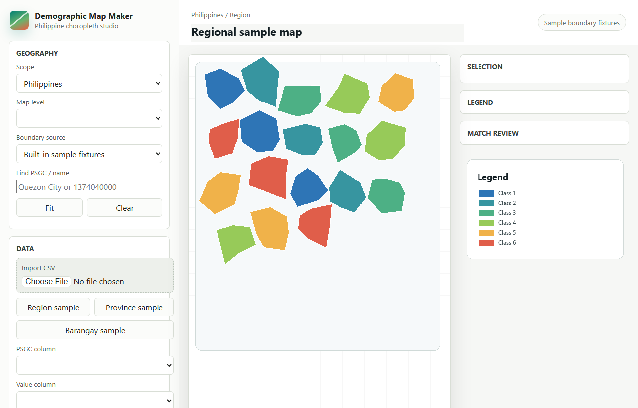 Philippine Demographic Mapper choropleth preview